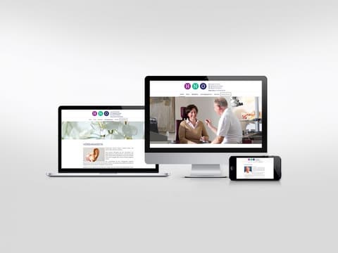 Website der HNO-Gemeinschaftspraxis Worms auf Monitor, Laptop und Smartphone