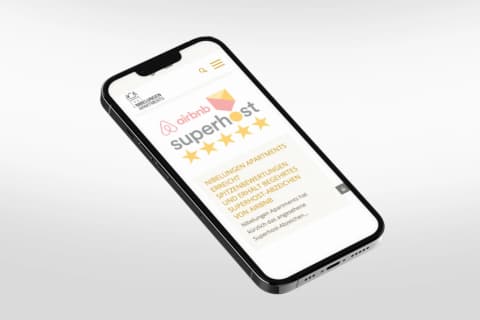 Nibelungen-Apartments auf einem Smartphone mit Superhost-Auszeichnung