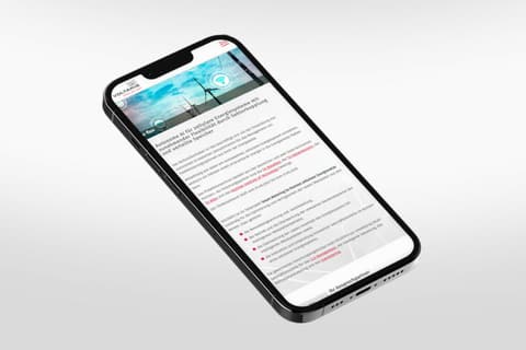 VOLTARIS-Website auf einem Smartphone